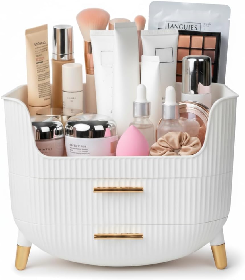 halafe-white-makeup-organizer-with-drawers-for-vanity-6-5l-capacity-01 White Vanity Makeup