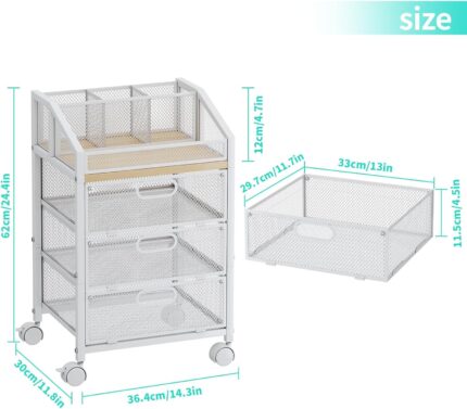 White Rolling Desk - Hình 2
