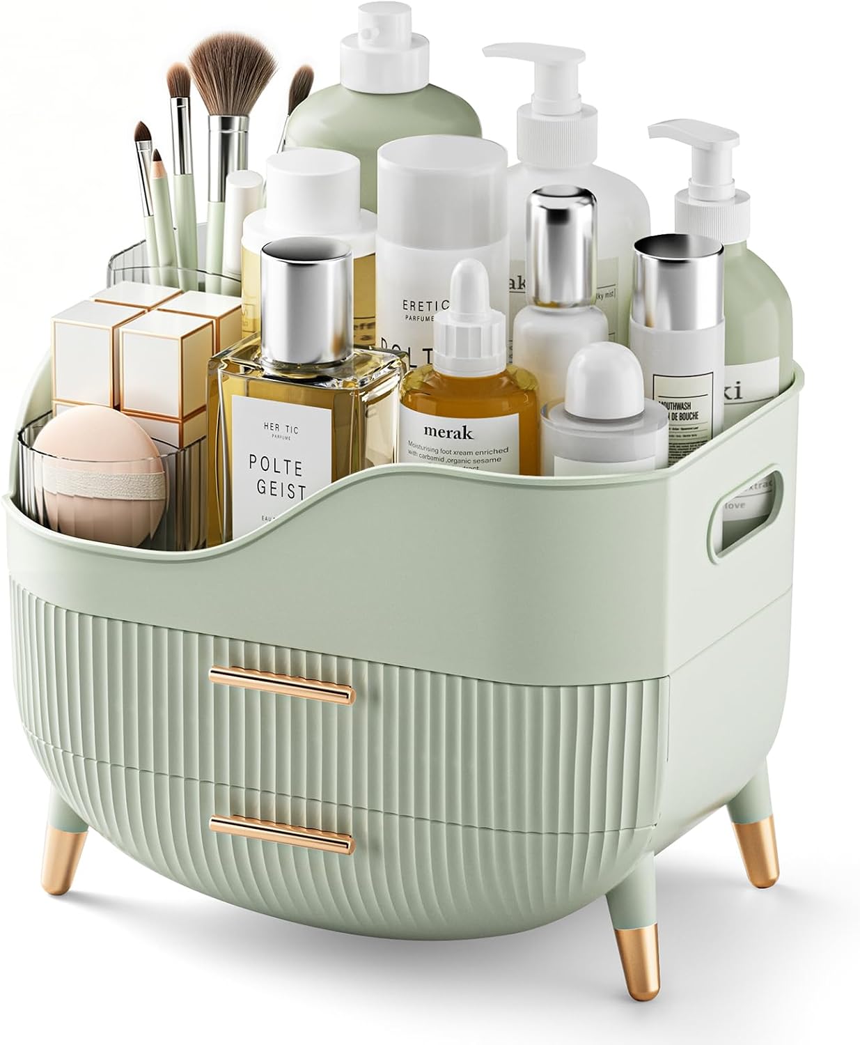 pajiriona-sage-green-makeup-organizer-with-drawers-handle-01 Sage Green Makeup